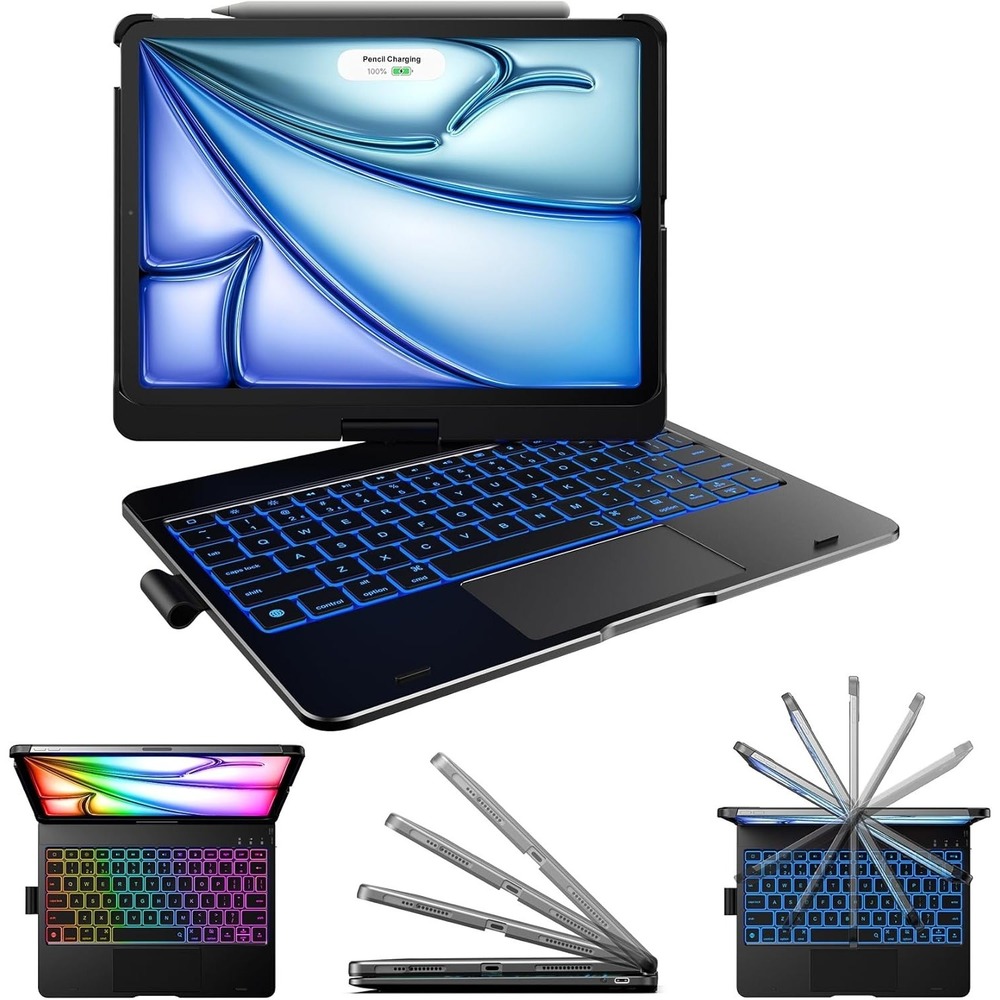 Keyboard‎ Case for iPad Air 11" M3/M2 & iPad Pro 11" – typecase Touch 360° Black